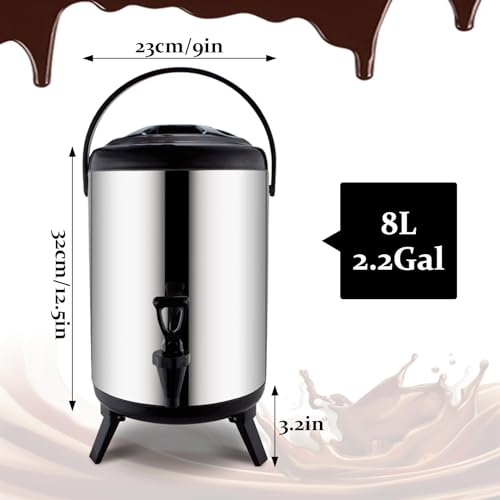 Stainless Steel Insulated Beverage Dispenser 2.64 Gallon for Hot & Cold Drinks W699989