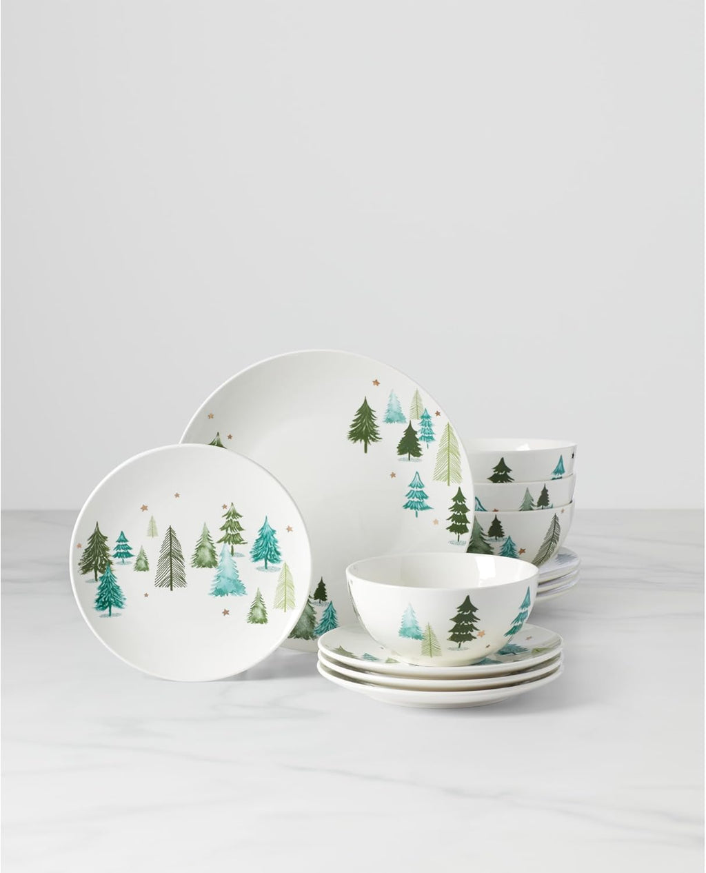 Lenox Balsam Lane 12-Piece Dinnerware Set, Green W9586