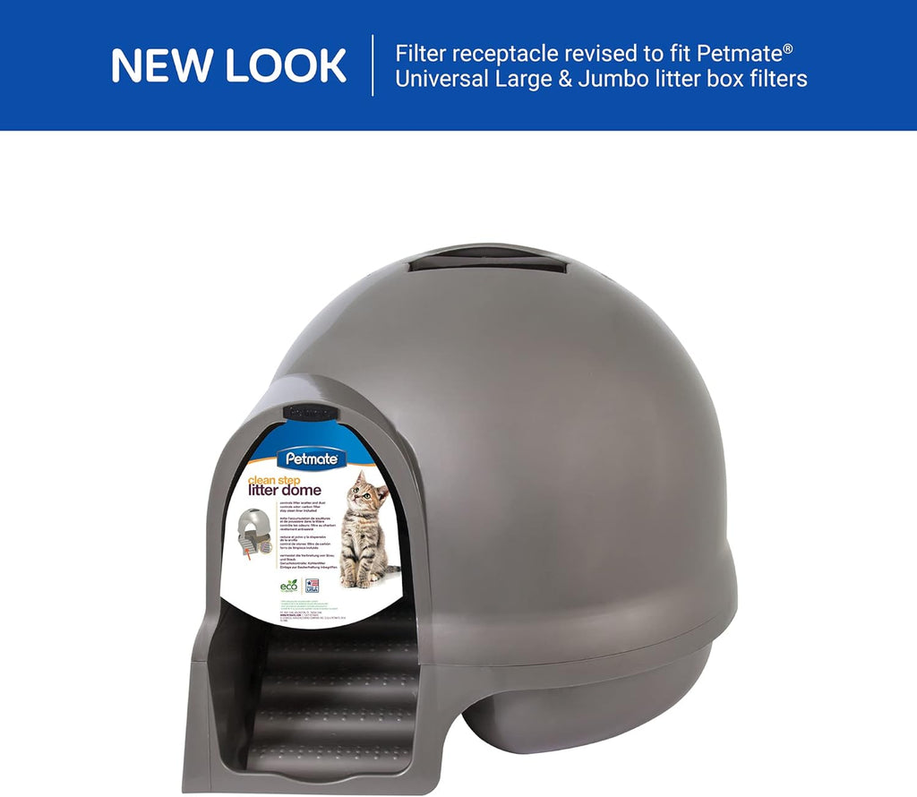 Petmate Booda Clean Step Cat Litter Box Dome, Brushed Nickel J9219