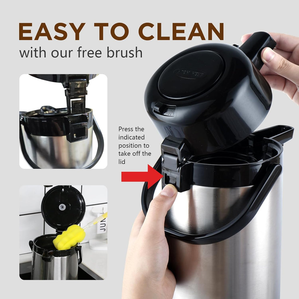 102oz Stainless Steel Airpot Coffee Dispenser with Pump J370
