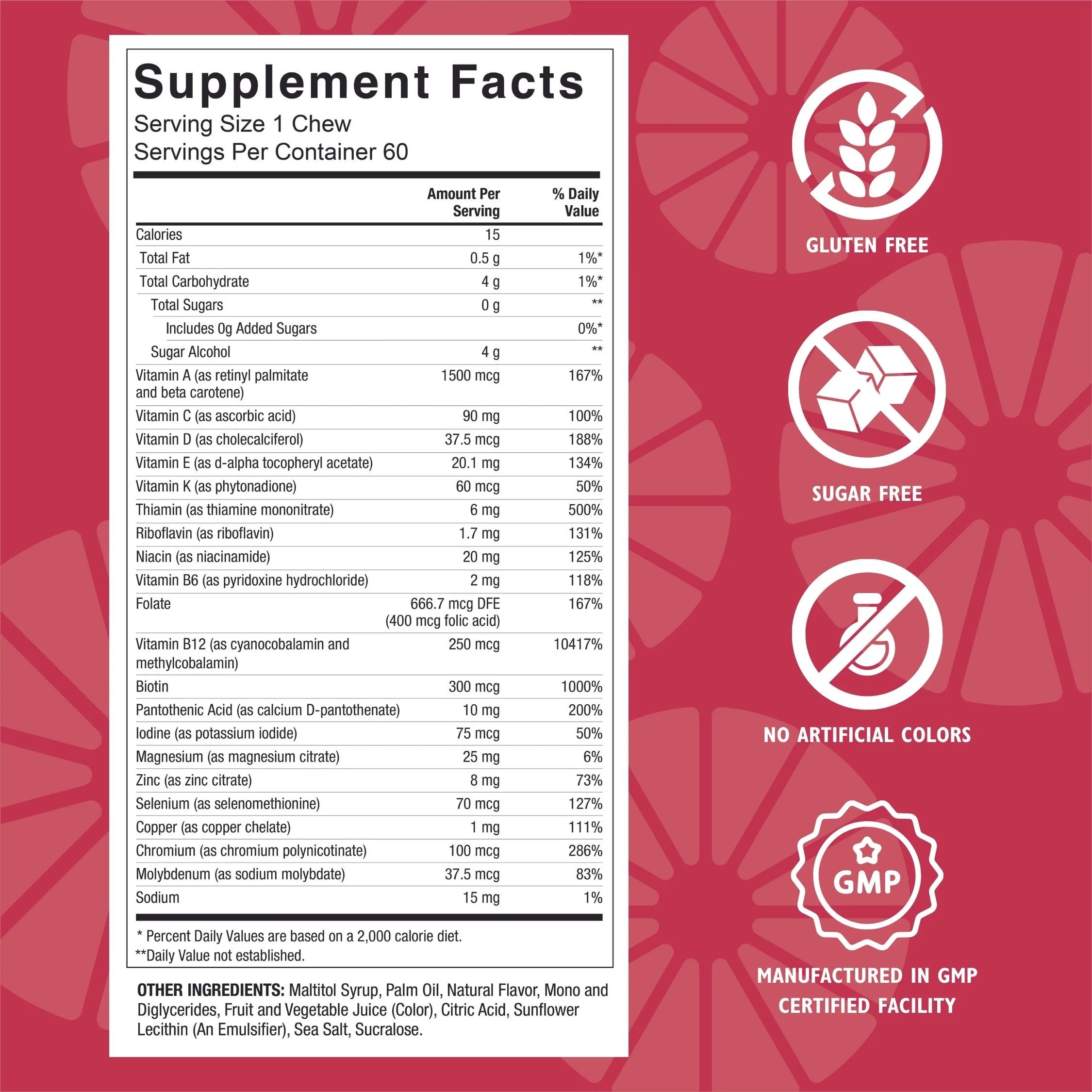 Celebrate Vitamins Bariatric Multivitamin Soft Chews, Razzleberry, 60 count O3557