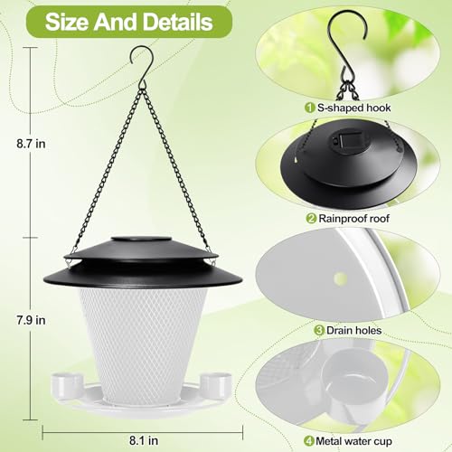 Red Metal Hanging Bird Feeder for Outdoors K14119
