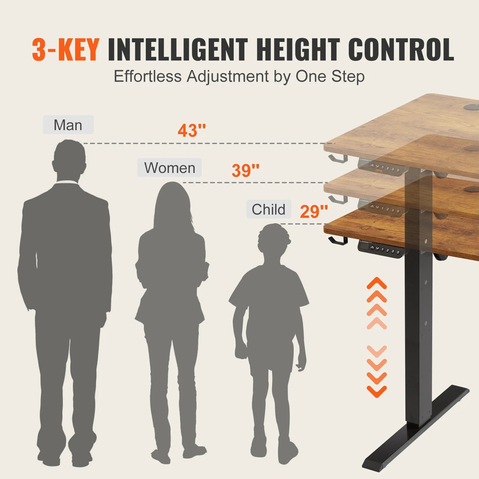 SKYSHALO Adjustable Height Electric Standing Desk K90227