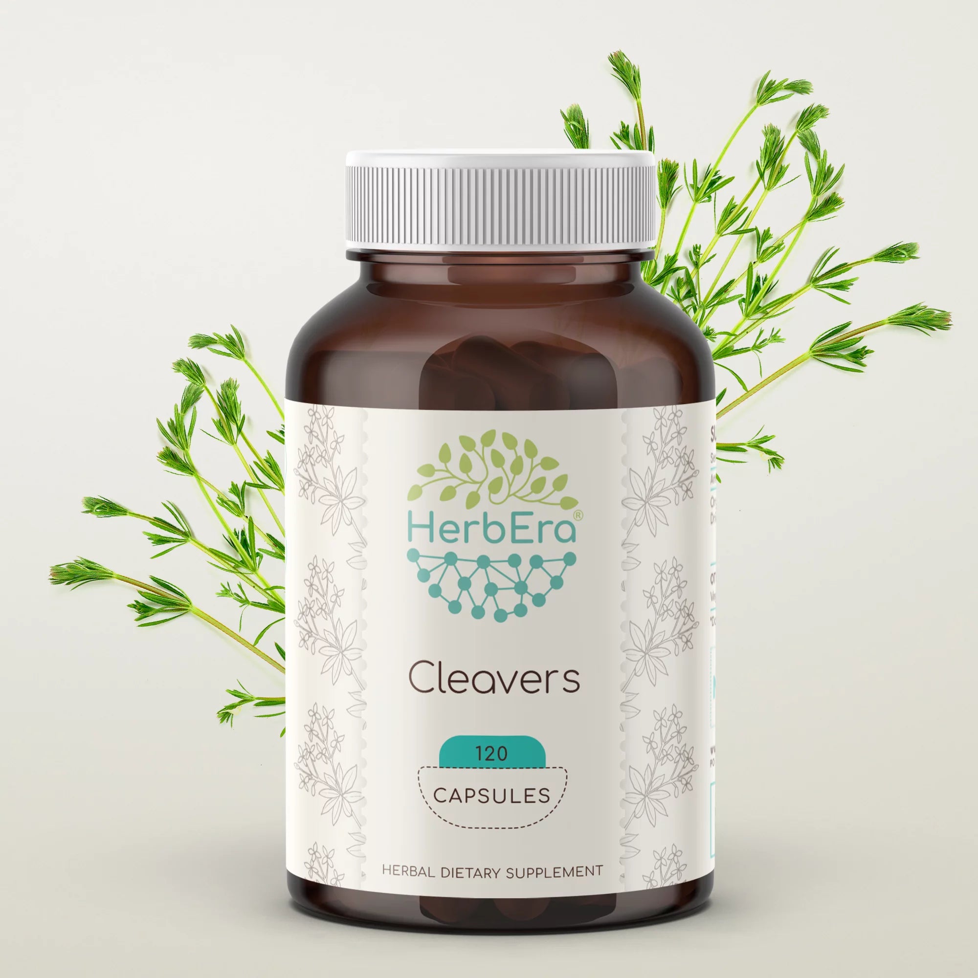 Cleavers 120 Capsules, 400 mg, Organic Cleavers (Galium aparine) Dried herb