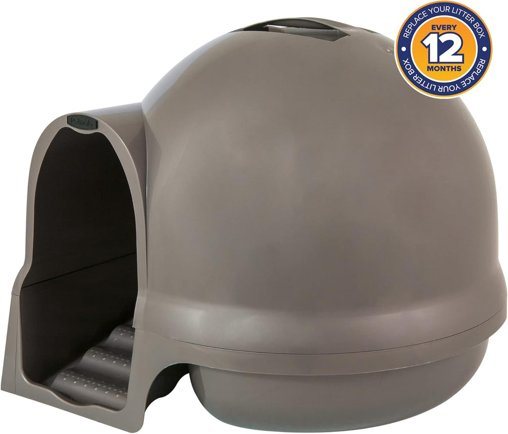 Petmate Booda Clean Step Cat Litter Box Dome, Brushed Nickel J9219