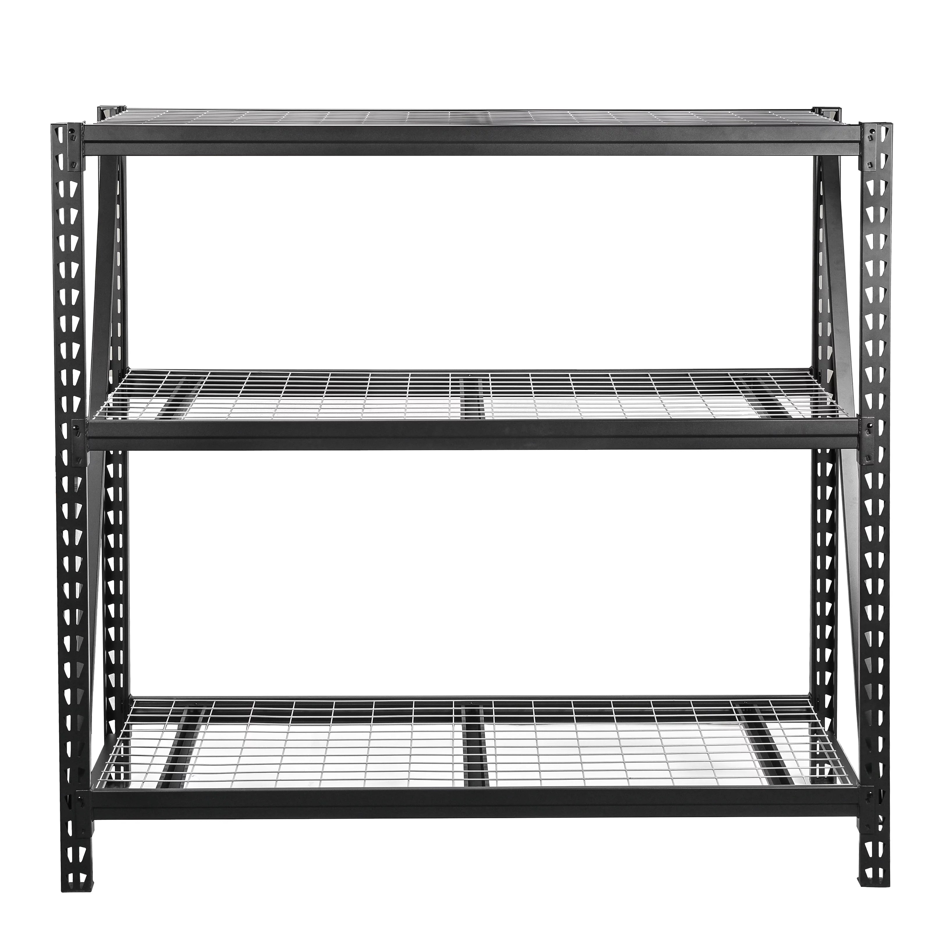 WORKPRO Steel 3-Tier Storage Shelf Unit 72" H x 77" W x 24" D, Black L948397