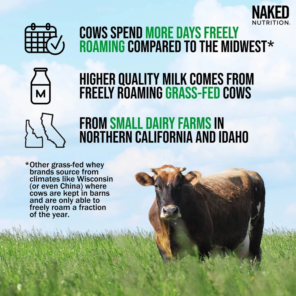 Naked WHEY 5LB Unflavored Whey Protein Powder, 100% Grass Fed, 1 Ingredient J97515
