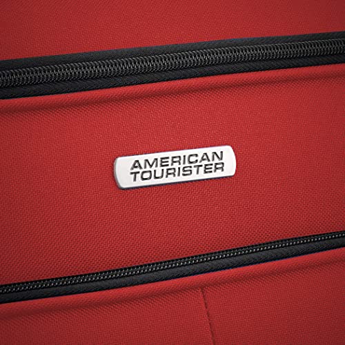American Tourister Pop Max Softside Luggage 3-Piece Set with Spinner Wheels, Red B128237