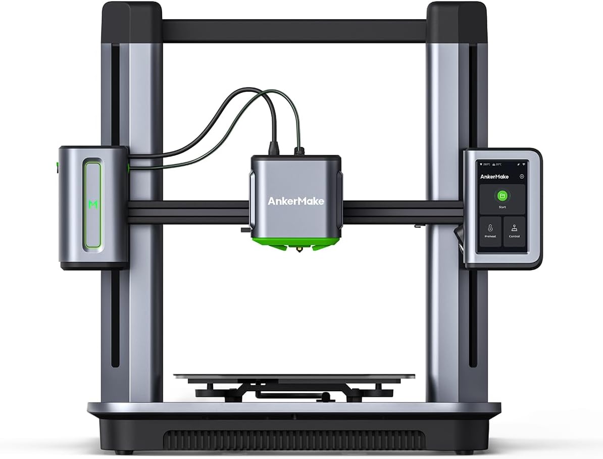 AnkerMake M5 3D Printer, Powerboost, High Speed Upgraded to 500 mm/s, Fast Mode, Smooth Detail, Intuitive Control, Error Detection with AI Camera, Auto-Leveling, Integrated Die-Cast Aluminum Alloy