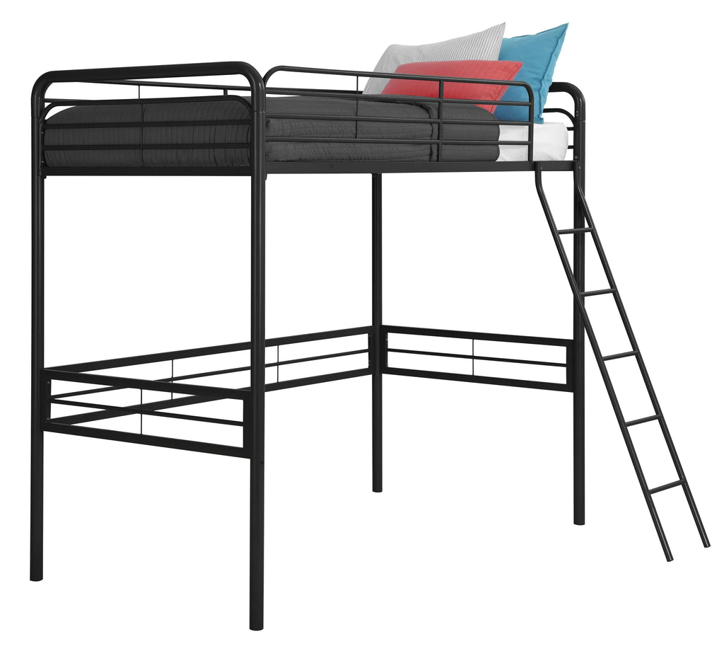DHP Tommy Twin Metal Loft Bed, Black A7264
