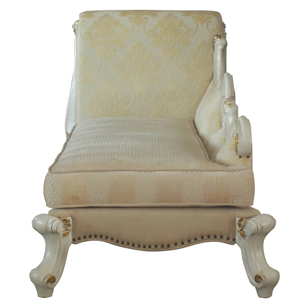 ACME Picardy One Arm Chaise with Nailheads, Antique Pearl F8625