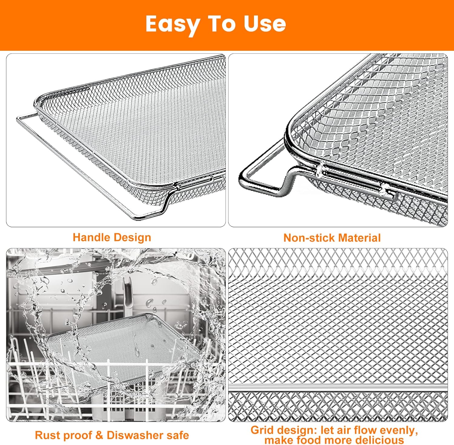 Replacement Air Fry Basket for Ninja Foodi DT251, Stainless Steel E652500
