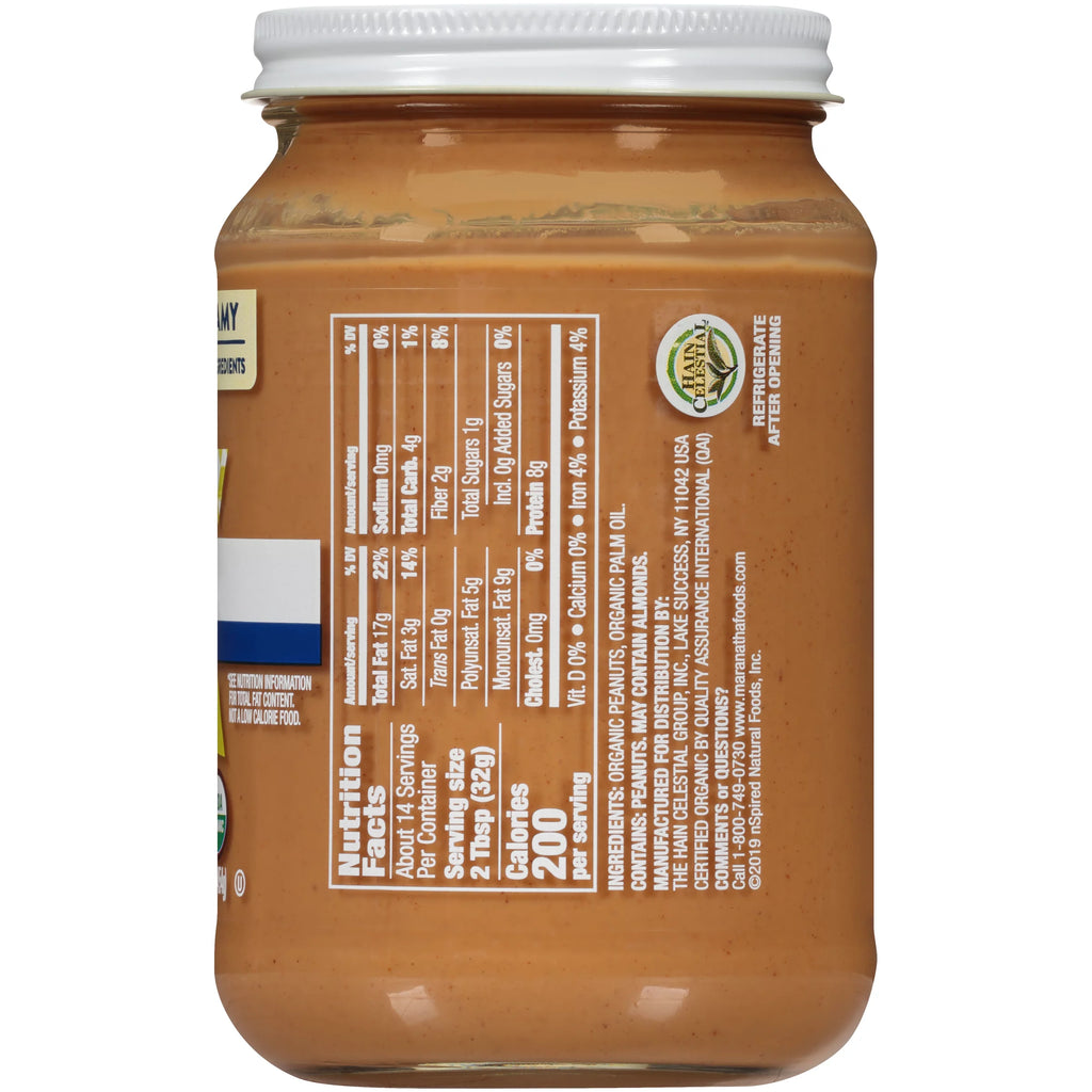 MaraNatha Organic Creamy Peanut Butter Spread, 16 oz Pack of 6 S7696