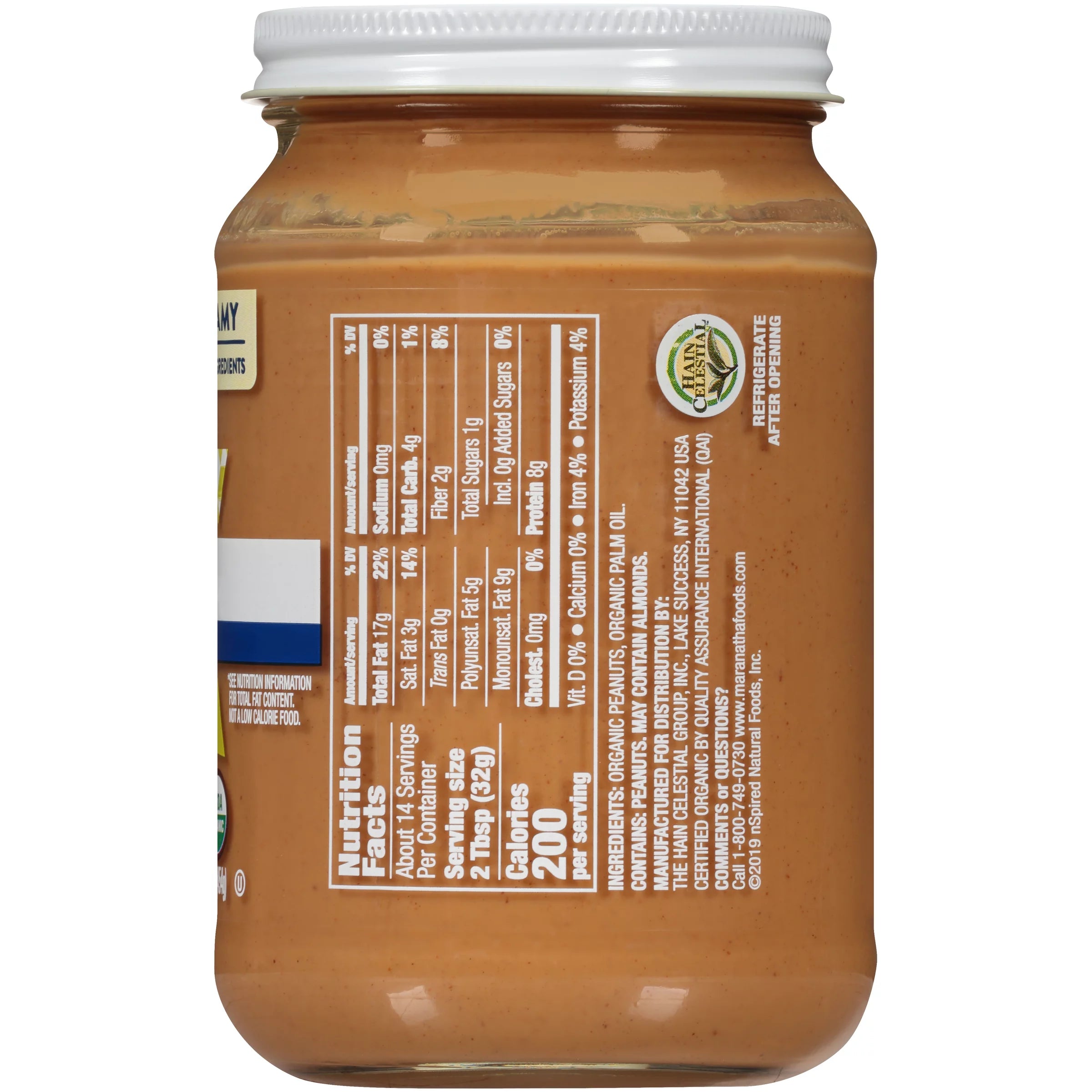 MaraNatha Organic Creamy Peanut Butter Spread, 16 oz Pack of 6 S7696