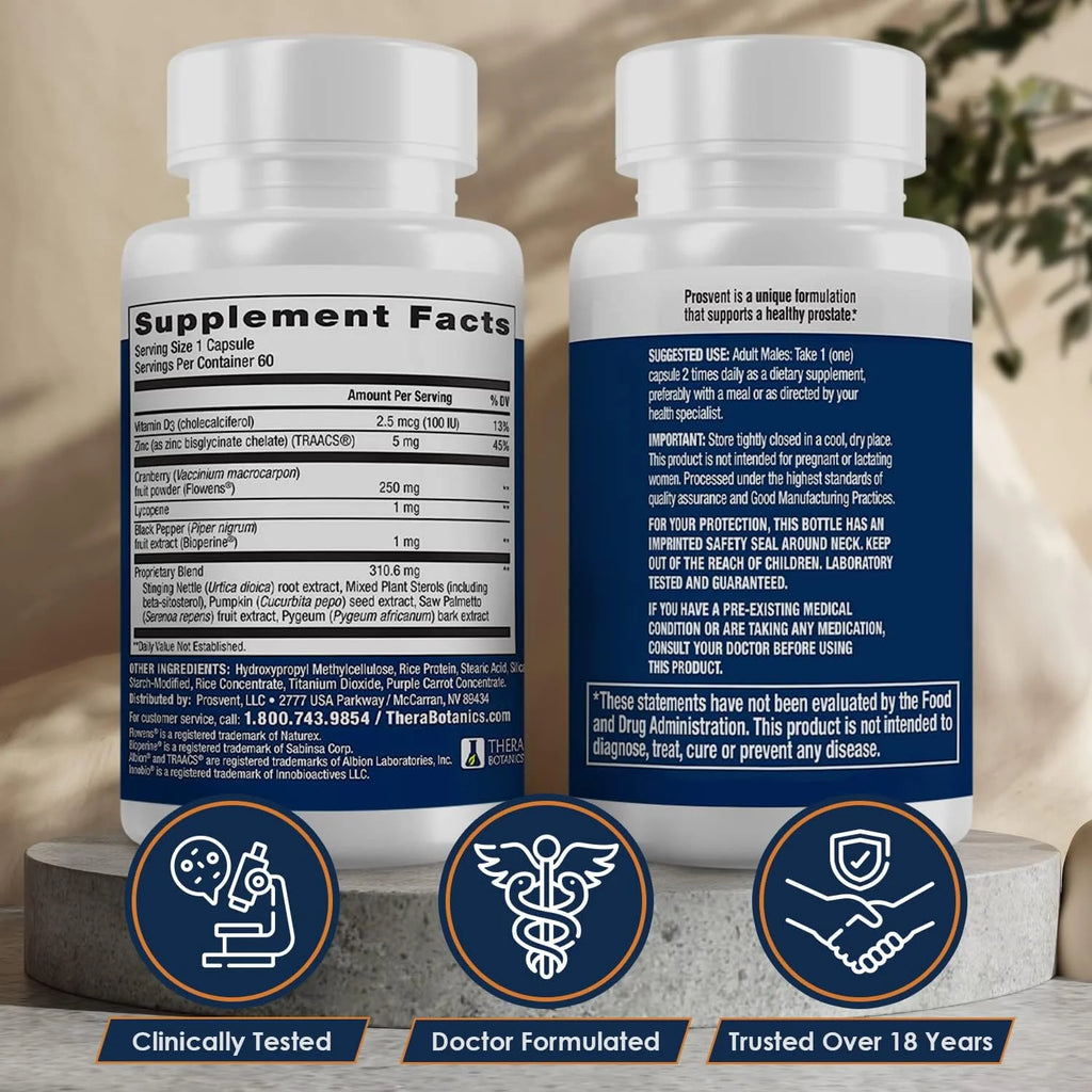 Thera Botanics Prosvent Ultra Prostate Support Supplement, 60 Count R5247
