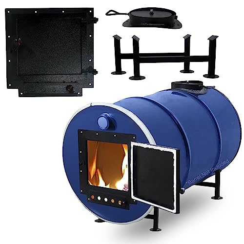 Double Barrel Stove Adapter Kit – For 30 to 55 Gallon Drums - Adapter Kit - Camping Equipment Barrel Stove Kits - Fire Wood Camp Stove Barrel Woodstove Kit for Emergency Heating & Cooking…