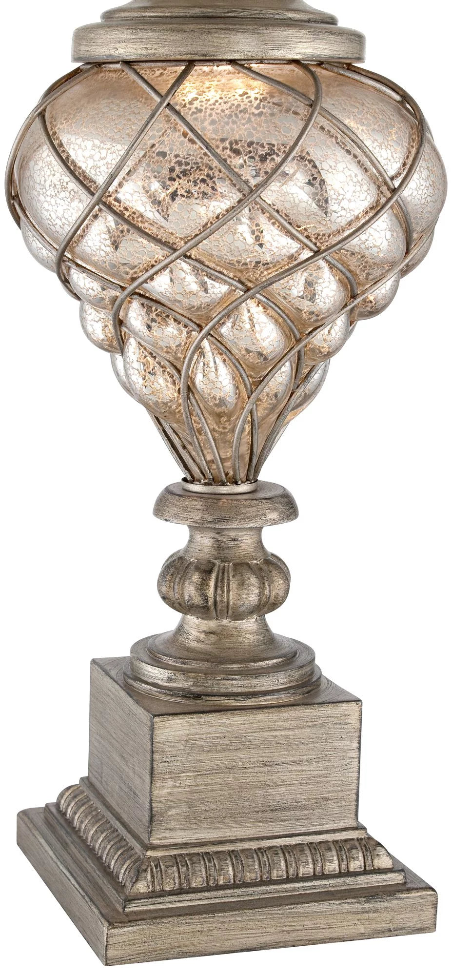 Barnes and Ivy Luke 33 3/4" Tall Traditional End Table Lamps Set of 2, Gold Silver Finish N5546