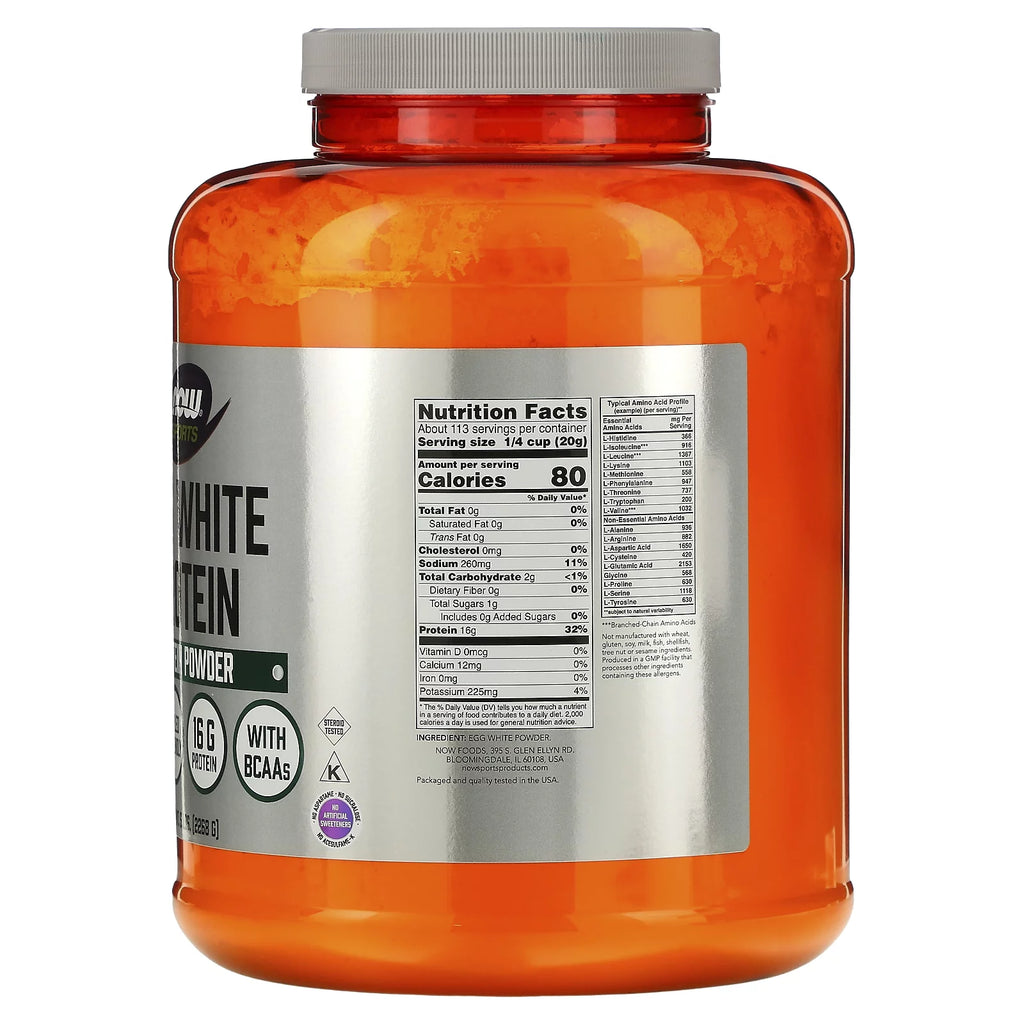 NOW Foods Egg White Protein Powder, Unflavored, 5 lbs X967