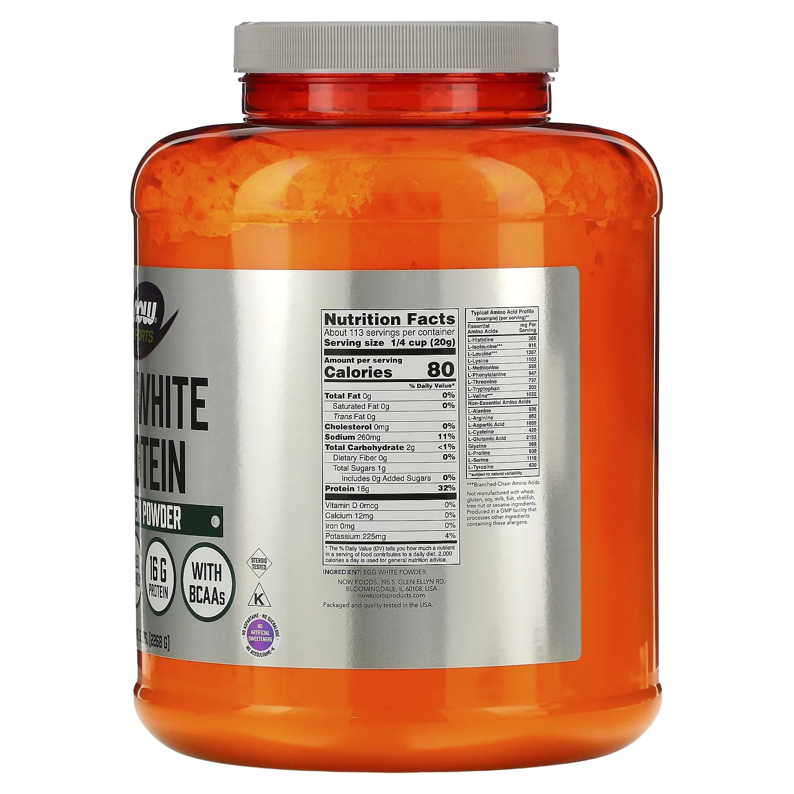 NOW Foods Egg White Protein Powder, Unflavored, 5 lbs X967