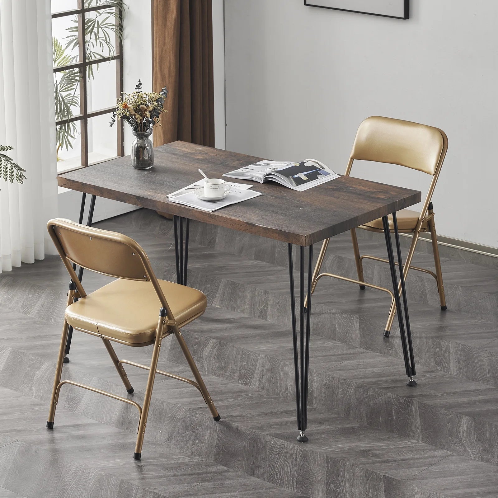 2 Pack Metal Folding Chairs with Padded Seat and Back G6064