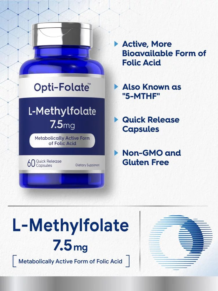 L Methylfolate 7.5 mg 60 Capsules by Opti-Folate T626789