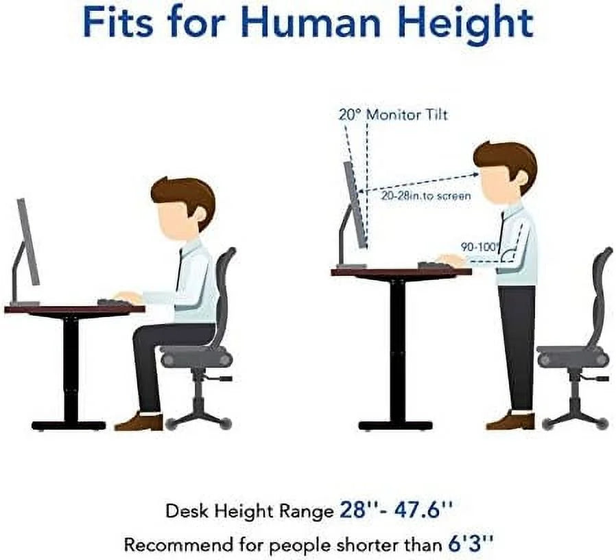 HJZBNONE Adjustable Height Desk 40 x 24 Inches Electric Sit Stand Home Office Table R8140