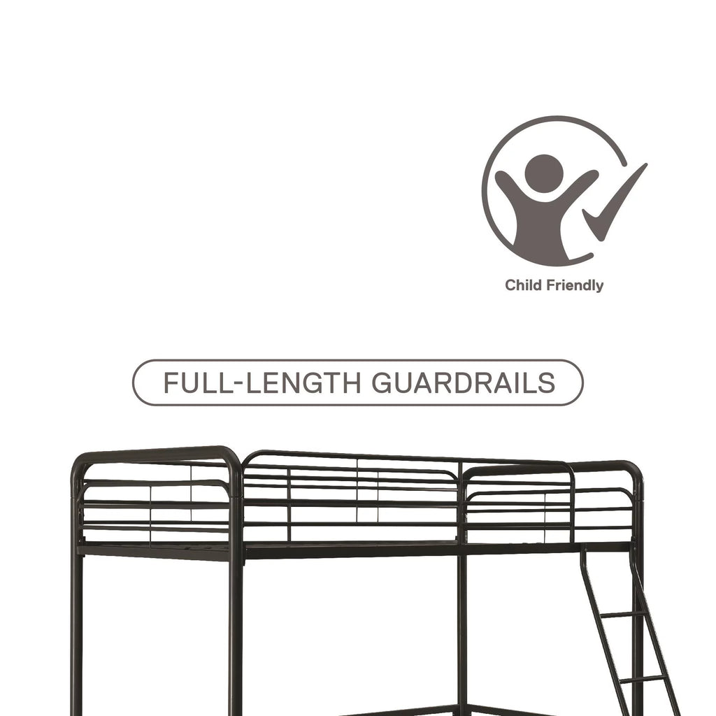 DHP Tommy Twin Metal Loft Bed, Black A7264