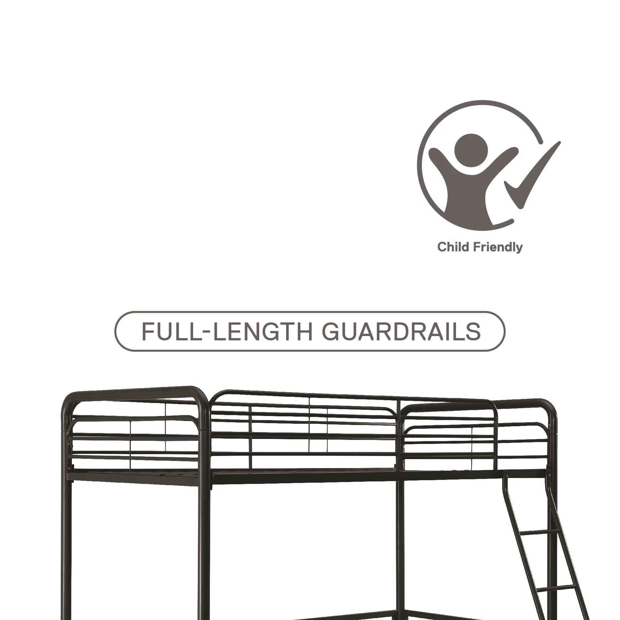 DHP Tommy Twin Metal Loft Bed, Black A7264