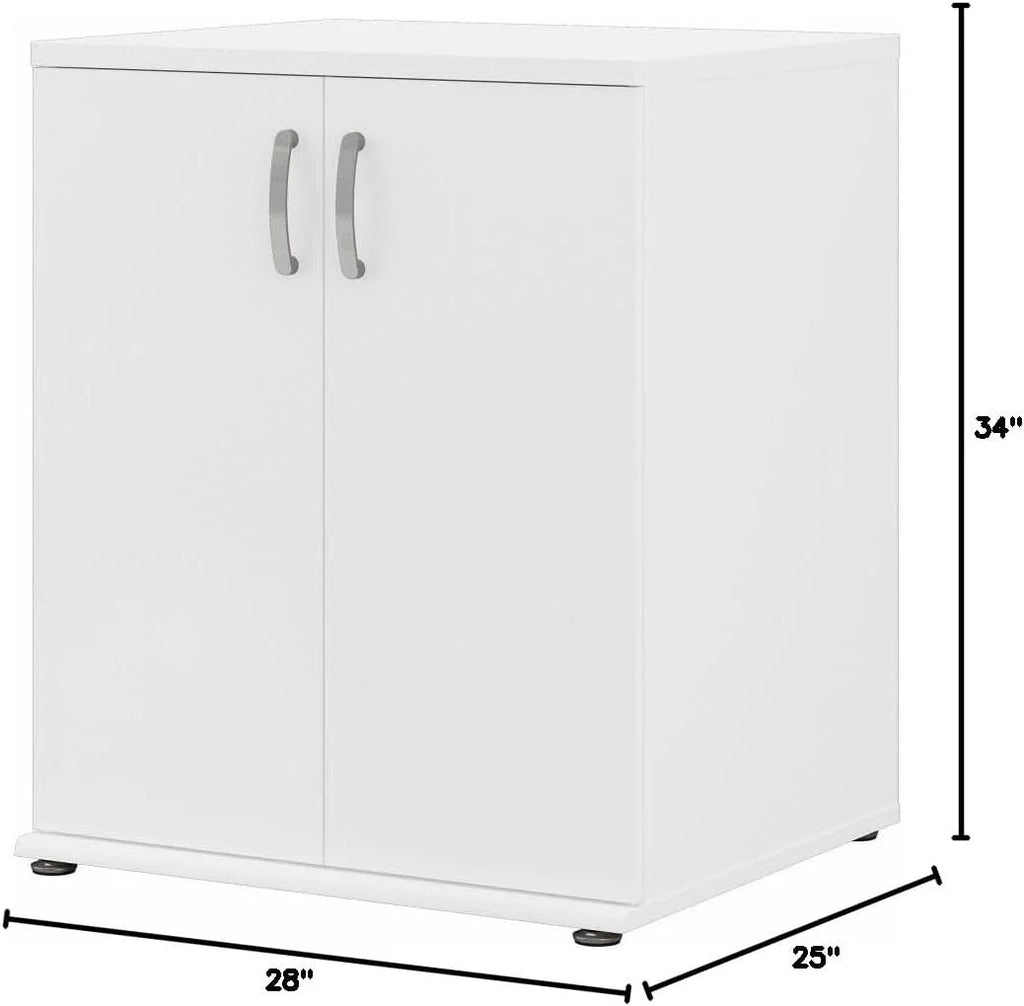 Universal Laundry Room Cabinet with Doors in White, Engineered Wood X203