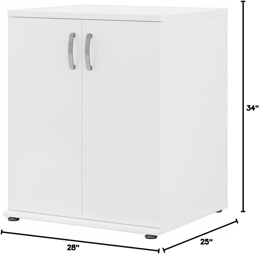 Universal Laundry Room Cabinet with Doors in White, Engineered Wood X203