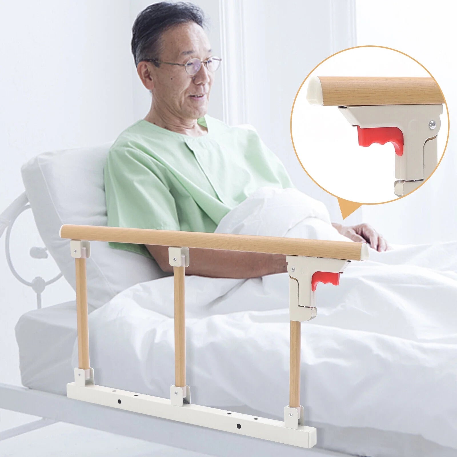 Wuzstar Bed Side Rails Guard Folding Bed Safety Rail for Elderly Adults I867453