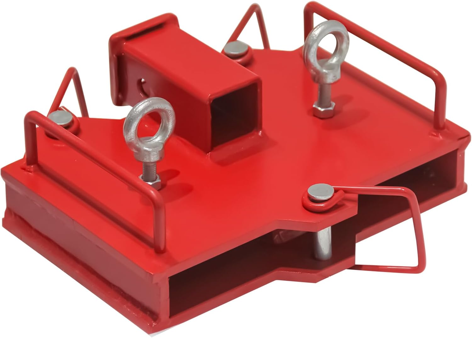 2" Trailer Hitch Receiver for Dual Pallet Forks, Forklift 2" Insert Towing Adapter Attachment