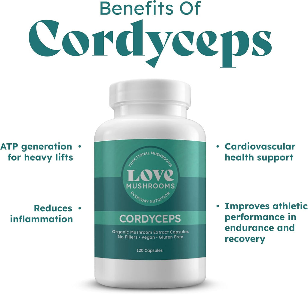 Cordyceps Mushroom Extract Capsules Organic 120 Count T64491