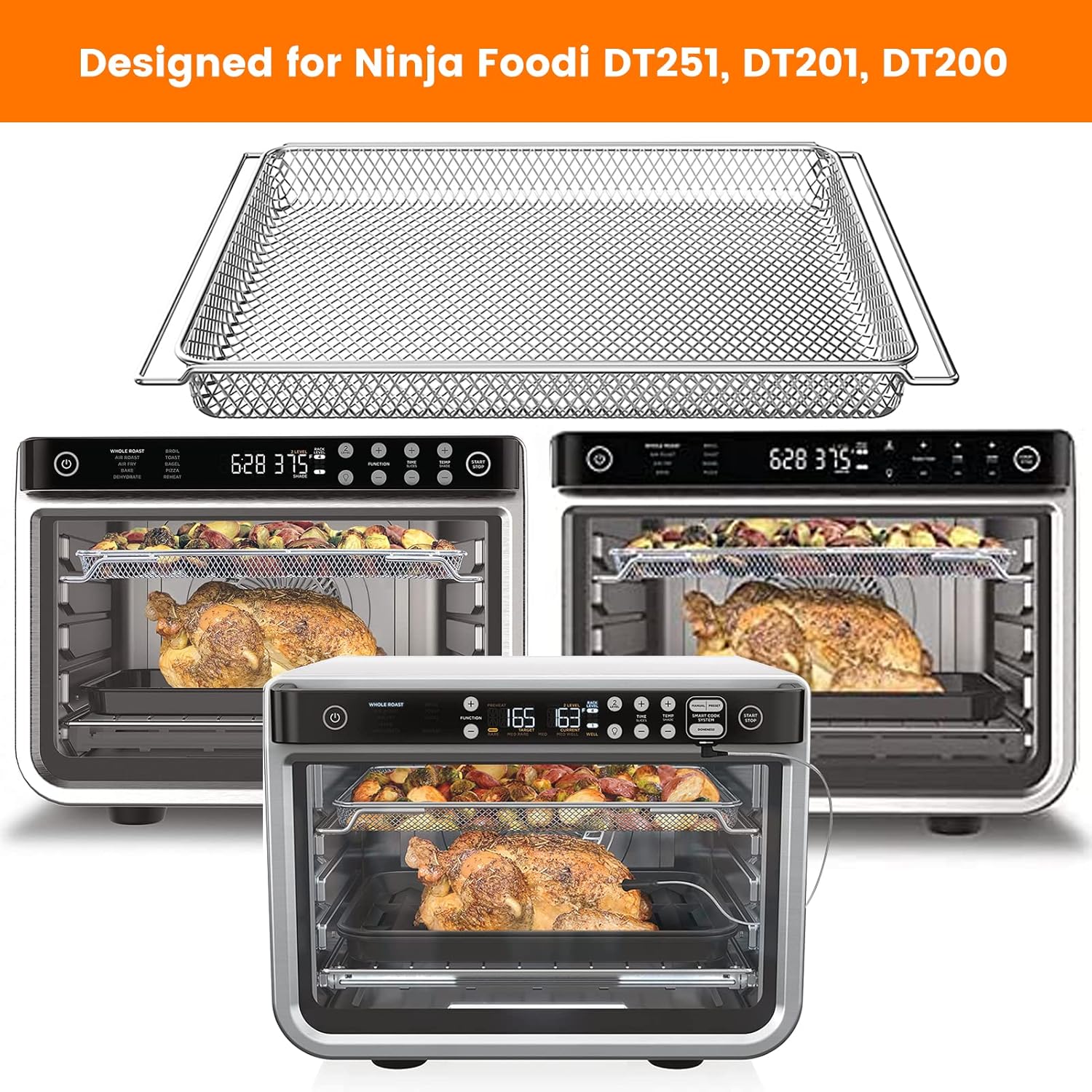 Replacement Air Fry Basket for Ninja Foodi DT251, Stainless Steel E652500
