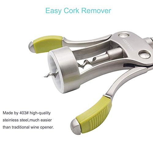 Stainless Steel Wing Corkscrew Wine Opener with Beer Cap Remover D163