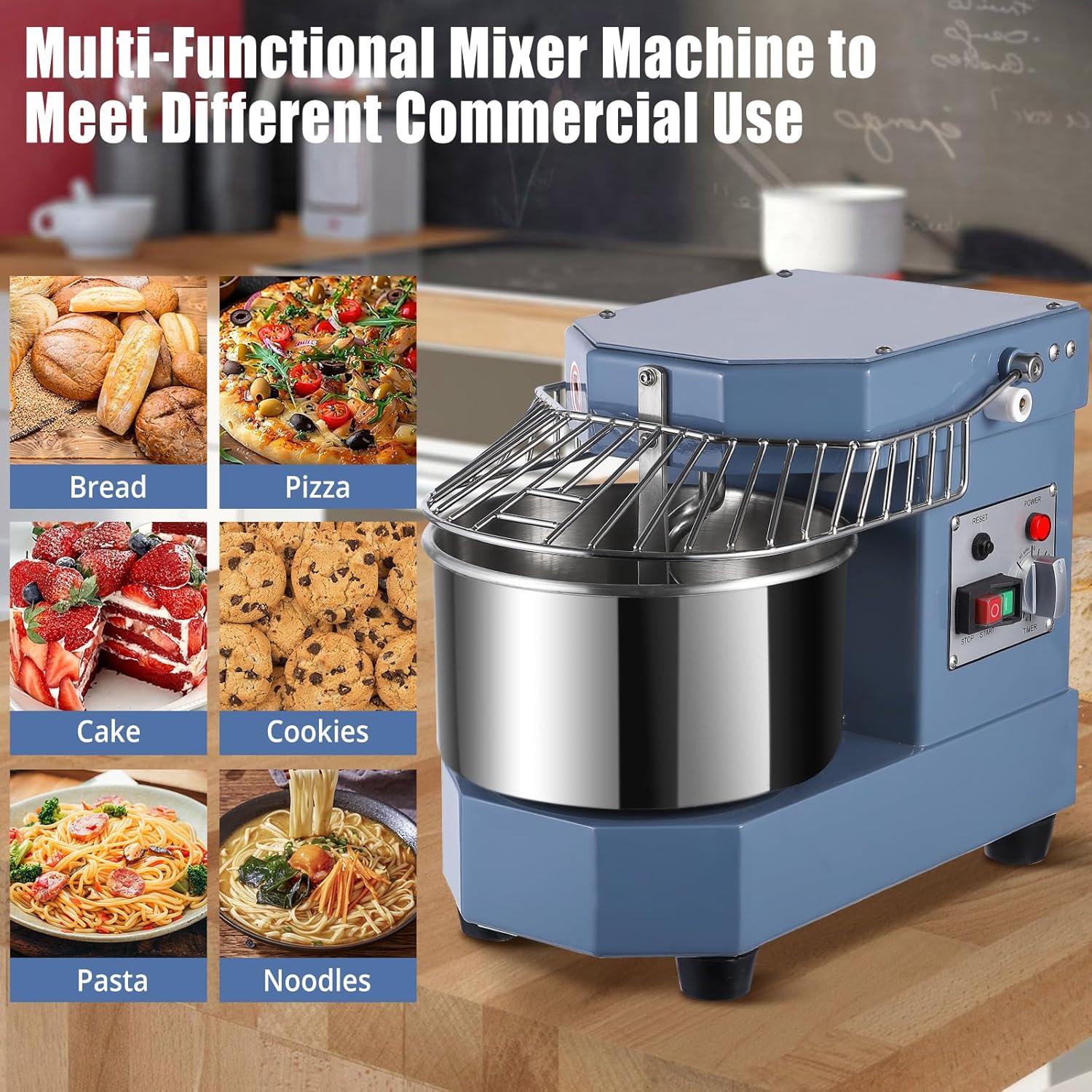 Commercial Dough Mixer 8.5Qt 450W with Stainless Steel Bowl X9434
