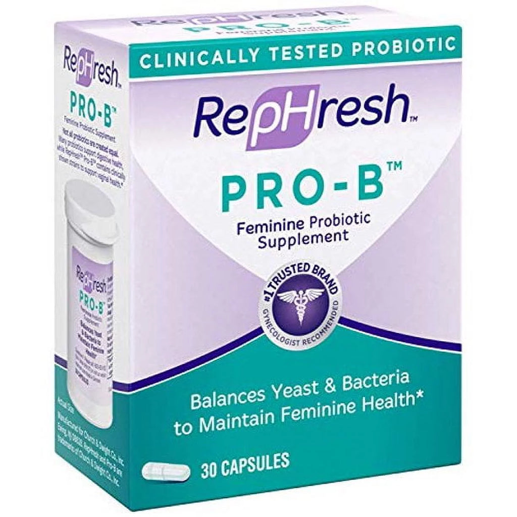 Rephresh Pro-B Probiotic Feminine Supplement Capsules, 30 Count L106