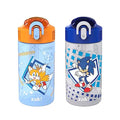 Zak Designs CoComelon Kids Water Bottle with Spout Cover and Built-In Carrying Loop, Made of Durable Plastic, Leak-Proof Water Bottle Design for Travel (16 oz, Pack of 2)