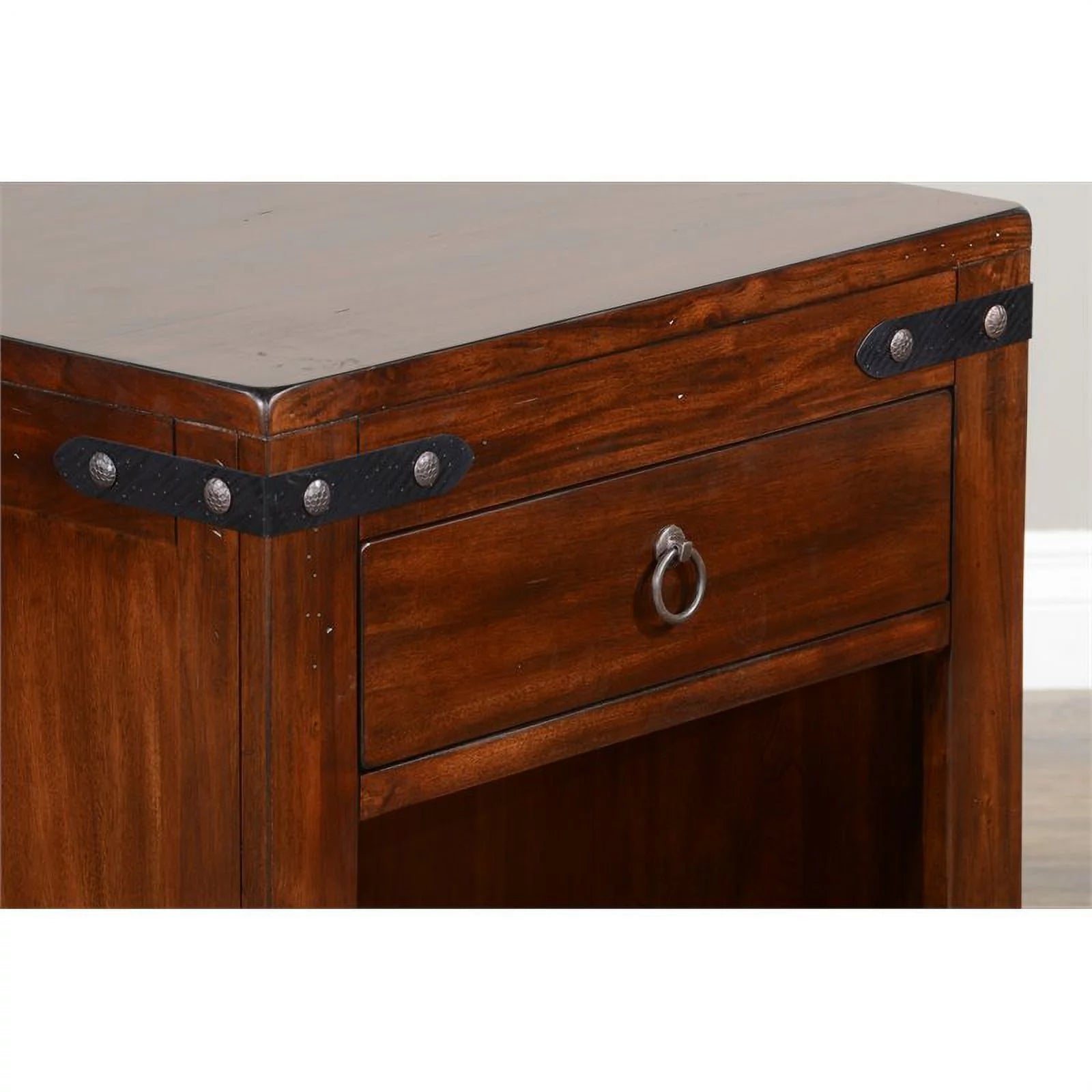 Home Square Santa Fe 24" Wood End Table Dark Chocolate Set of 2 S4904