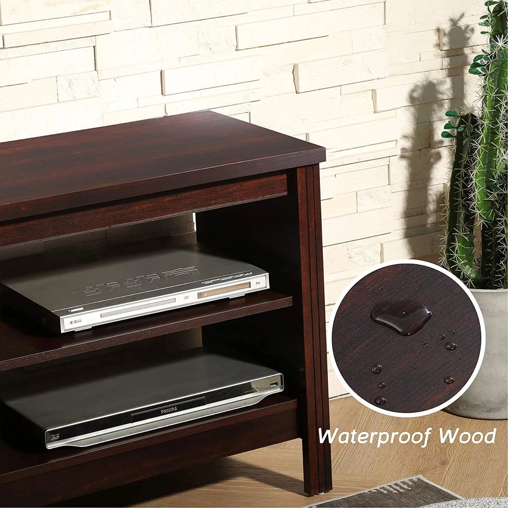 TV Stand for TVs up to 75 Inches with 6 Cubby, Brown D553456