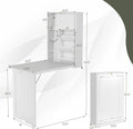 Wall Mounted Table w/Classified Storage Space, Foldable Multiple-Purpose Desk, Sturdy Wood Structure, Floating Convertible Desk/Cabinet for Apartment, Narrow Place and Limited Room (White)