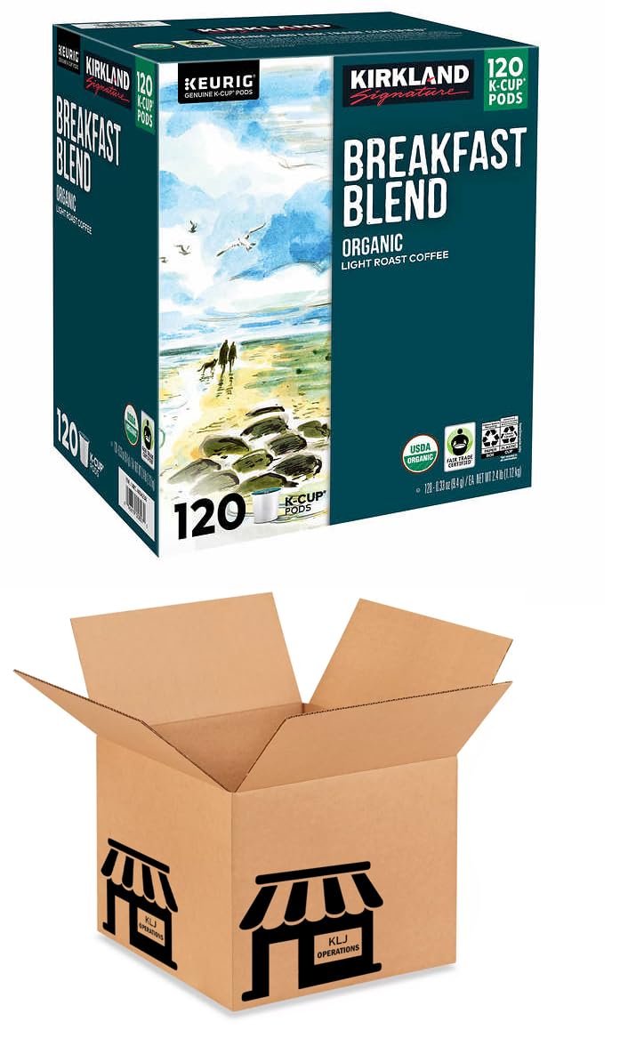 Kirkland Signature Organic Light Roast Coffee Breakfast Blend, 120 Count J88554