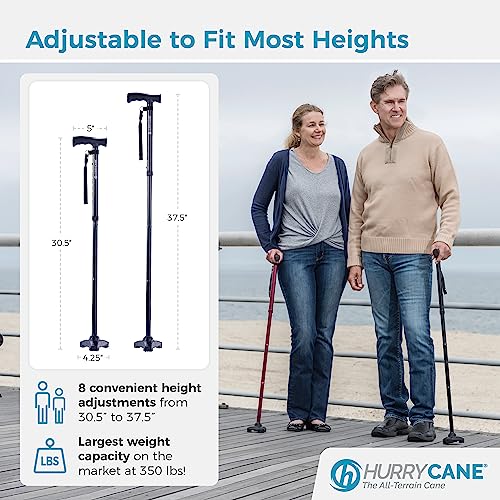 HurryCane Freedom Edition Foldable Walking Cane with T Handle A24452