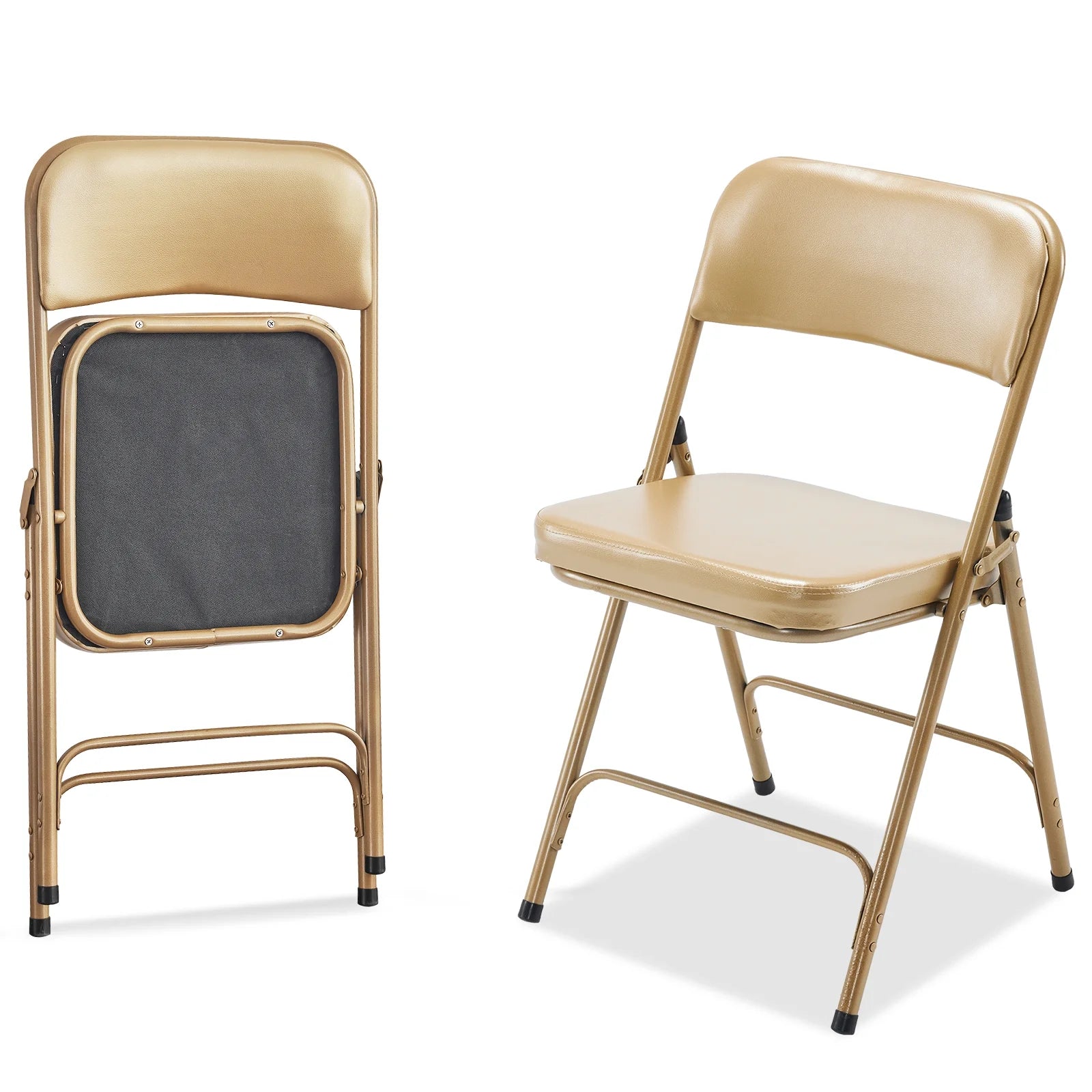 2 Pack Metal Folding Chairs with Padded Seat and Back, for Home and Office, Indoor and Outdoor Events Party Wedding