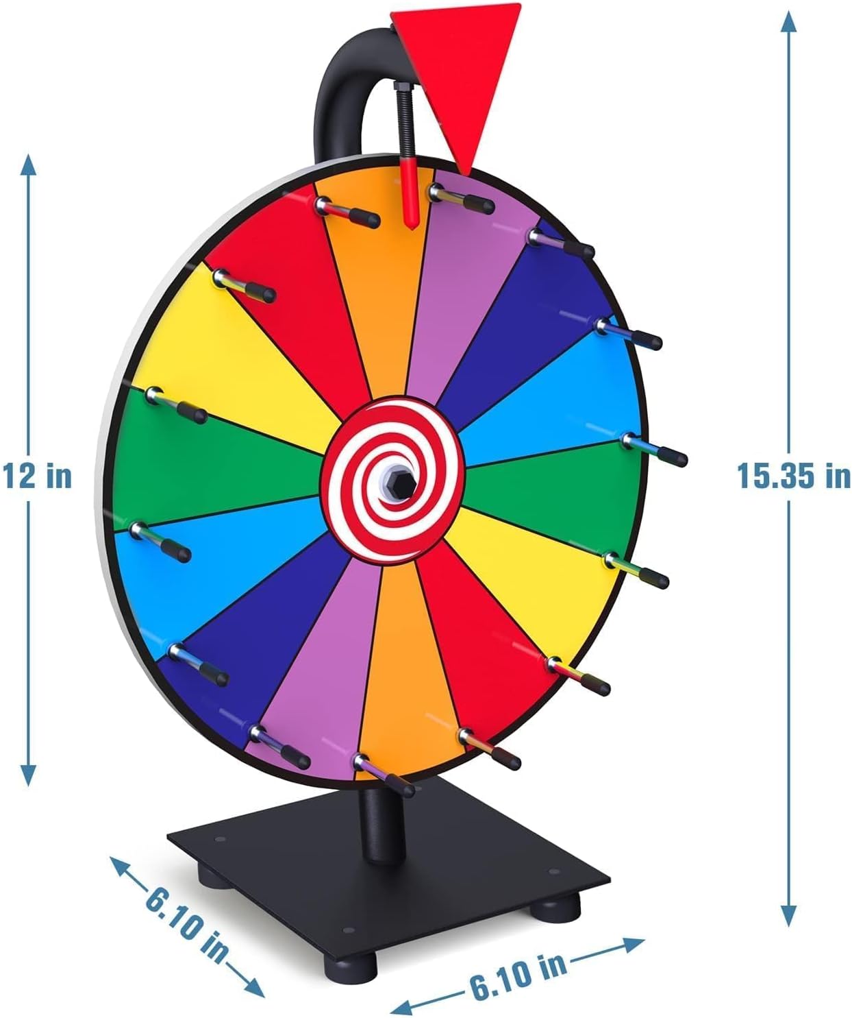 12-inch Spinning Prize Wheel with Heavy Duty Base, 14 Slots Tabletop Spinner F81030