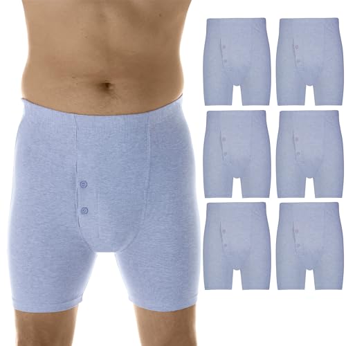 Wearever Men’s Incontinence Boxer Briefs for Bladder Control with Regular Absorbency - Reusable & Washable Leak Proof Underwear for Men (Pack of 6) (Assorted) (L) (Waist 38-40)