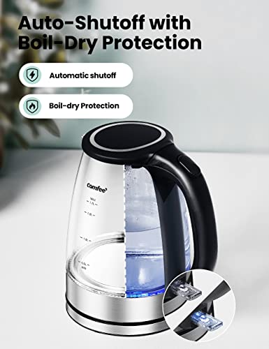 COMFEE' Stainless Steel Electric Kettle, Temperature Control, 1.7 Litres S69649