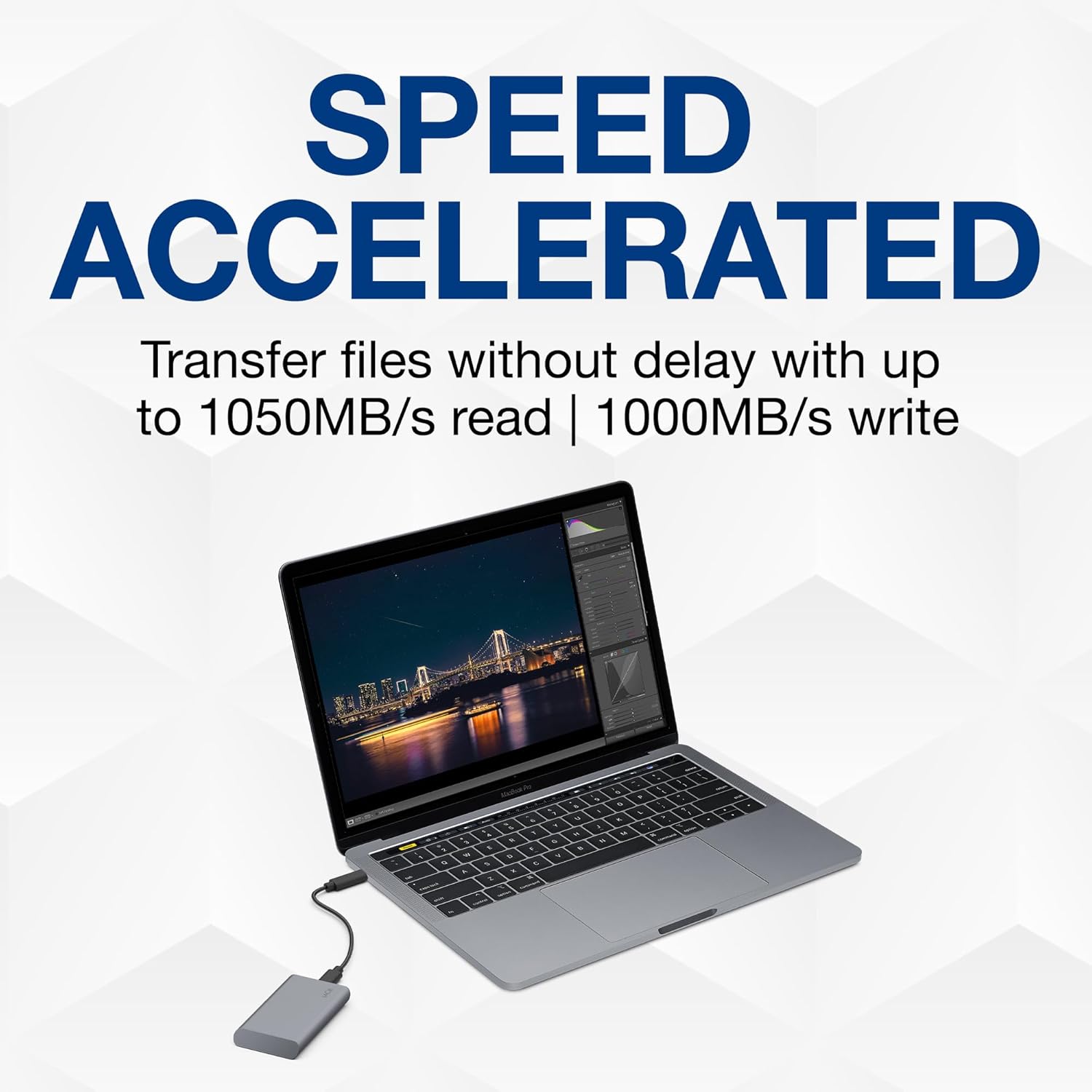 LaCie Mobile Drive SECURE 2TB Portable SSD - Space Grey, USB-C 3.2 R636