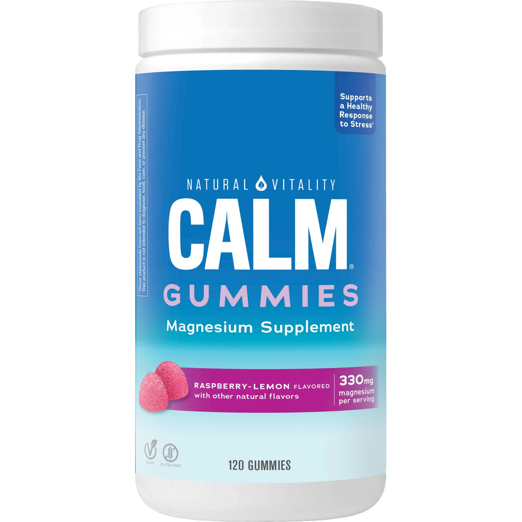 Natural Vitality Calm Magnesium Gummies, Raspberry Lemon, 120 Count Y133