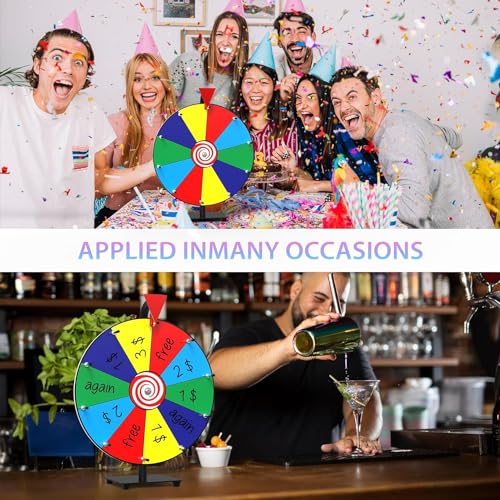 14 Inch Spinning Prize Wheel with 10 Slots and Dry Erase Marker X56975